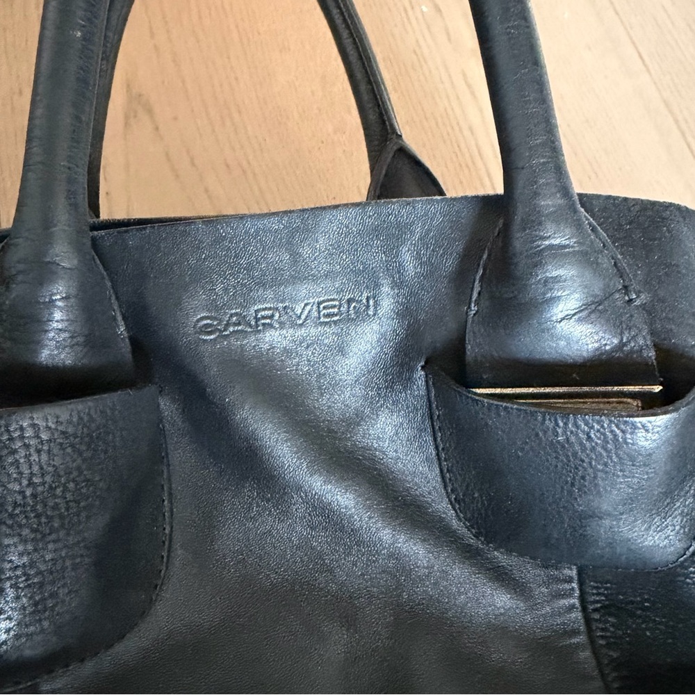 CARVEN Leather suede tote bag - Picture 2 of 6